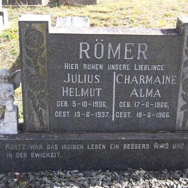 RÖMER Julius Helmut 1936-1937 &amp; Charmaine Alma 1966-1966