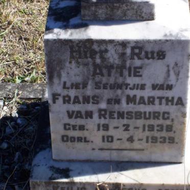 RENSBURG Attie, van 1938-1939