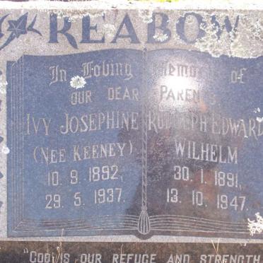 REABOW Rudolph Edward Wilhelm 1891-1947 &amp; Ivy Josephine KEENEY 1892-1937