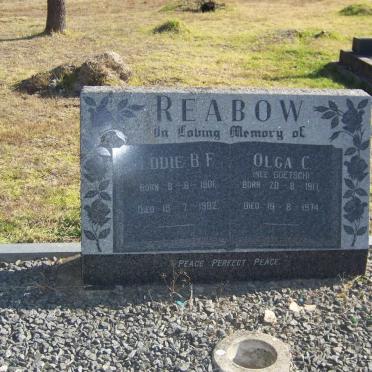 REABOW Eddie B.F.1901-1982 &amp; Olga C. GOETSCH 1917-1974