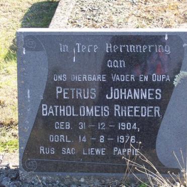 RHEEDER Petrus Johannes Batholomeis 1904-1976