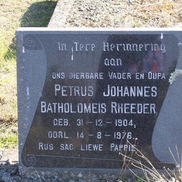 RHEEDER Petrus Johannes Batholomeis 1904-1976