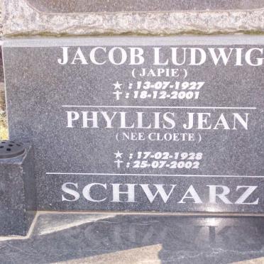 SCHWARZ Jacob Ludwig 1927-2001 &amp; Phyllis Jean CLOETE 1928-2002