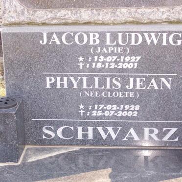 SCHWARZ Jacob Ludwig 1927-2001 &amp; Phyllis Jean CLOETE 1928-2002