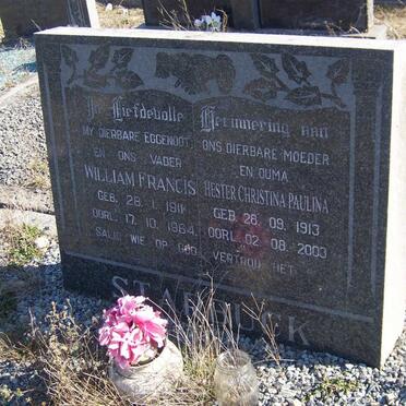 STARBUCK William Francis 1911-1964 &amp; Hester Christina Paulina 1913-2003