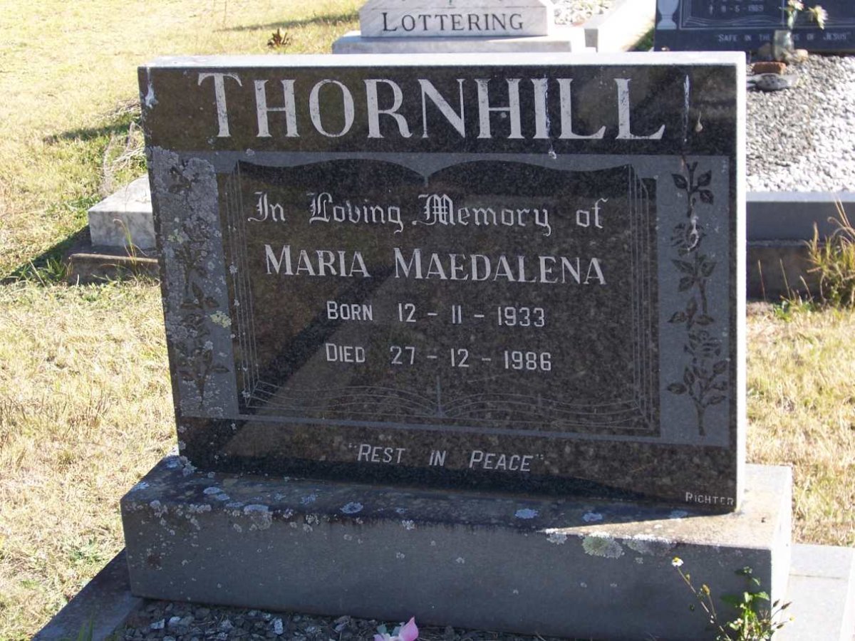 THORNHILL Maria Maedalena 1933-1986