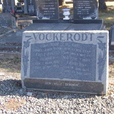 VOCKERODT Fritz August Heinrich 1892-1972 &amp; Matilde Emma Friederika 1887-1961