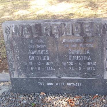 WELGEMOED Johannes Gottlieb 1877-1969 &amp; Cornelia Christina 1885-1976