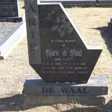WAAL Marie, de nee WESSELS 1920-1985