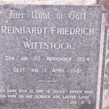 WITTSTOCK Reinhardt Friedrich 1924-1951