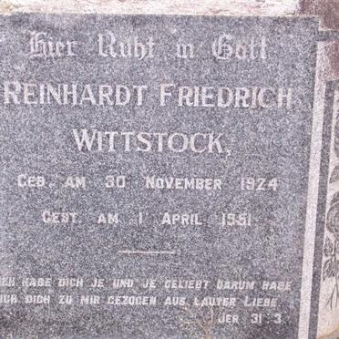 WITTSTOCK Reinhardt Friedrich 1924-1951