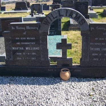 WILLIAMS Theunis Christoffel 1915-1981 &amp; Martha 1910-1987