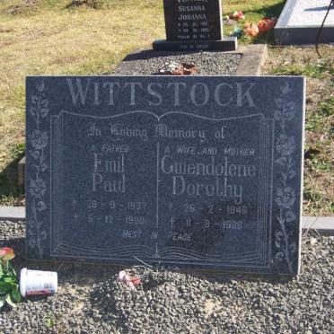 WITTSTOCK Emil Paul 1937-1990 &amp; Gwendoline Dorothy 1945-1988
