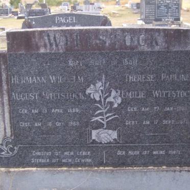WITTSTOCK Herman Wilhelm August 1889-1968 &amp; Theresa Pauline Emilie LENTZ 1893-1978