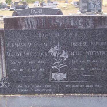 WITTSTOCK Herman Wilhelm August 1889-1968 &amp; Theresa Pauline Emilie LENTZ 1893-1978