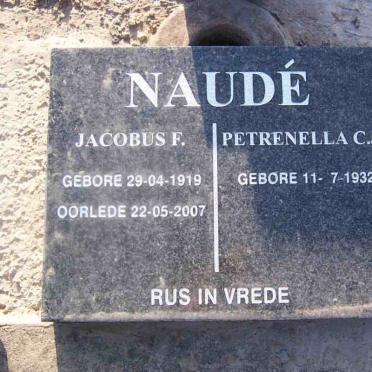 WITTSTOCK Reynardt 1959-1982 :: NAUDÉ Jacobus F. 1919-2007 &amp; Petrenella C.J. 1932-