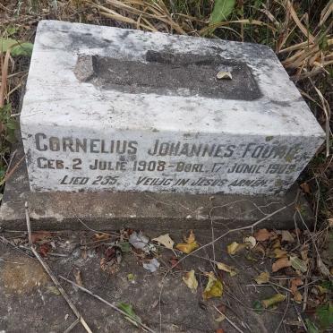 FOURIE Cornelius Johannes 1908-1909