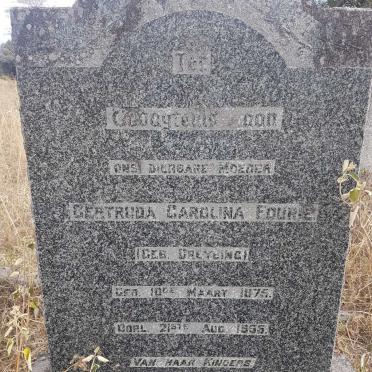 FOURIE Gertruda Carolina nee GREYLING 1875-1955