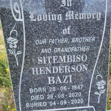 BAZI Sitembiso Henderson 1947-2020