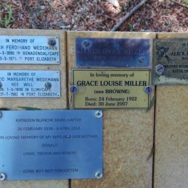 MILLER Grace Louise nee BROWNE 1922-2007 :: MILLER Aleck Robertson 1915-2001