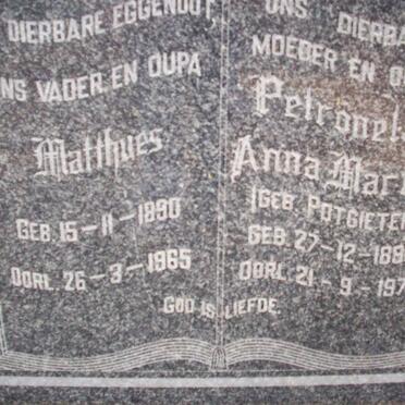ANTWERPEN Matthues, van 1890-1965 &amp; Petronella Anna Martha POTGIETER 1898-1973