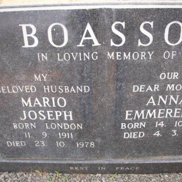 BOASSO Mario Joseph 1911-1978 &amp; Anna Emmerentia 1921-1996