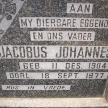 BARKHUIZEN Jacobus Johannes 1904-1977 &amp; Isabella Elizabeth 1907-1962