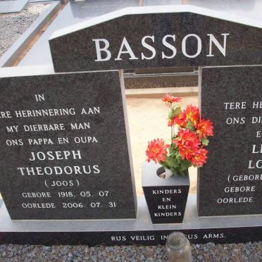 BASSON Joseph Theodorus 1918-2006 &amp; Lettie Louisa ROTHNER 1923-2008