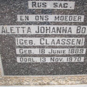 BOTHA Dawid Herculaas 1886-1954 &amp; Aletta Johanna CLAASSEN 1889-1970