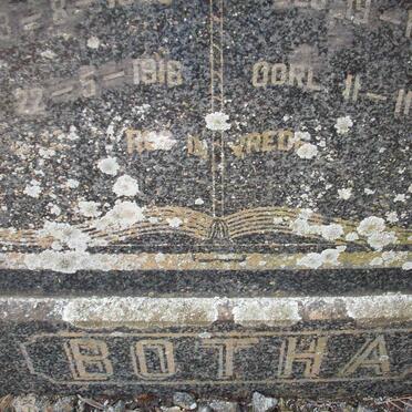 BOTHA Theunis J. 1858-1916 &amp; Hester M.D. BOTHA 1866-1954