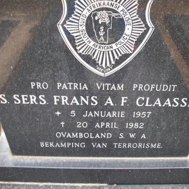 CLAASSEN Frans A.F. 1957-1982