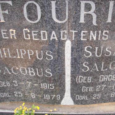 FOURIE Philippus Jacobus 1915-1979 &amp; Susara Salomina GROBBELAAR 1917-1979