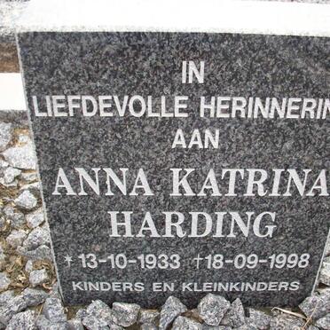 HARDING Anna Katrina 1933-1998