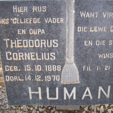 HUMAN Theodorus Cornelius 1888-1970