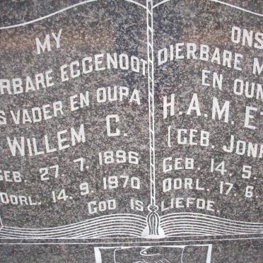 HARDING Willem C. 1896-1970 &amp; H.A.M. Ettie JONKER 1895-1979