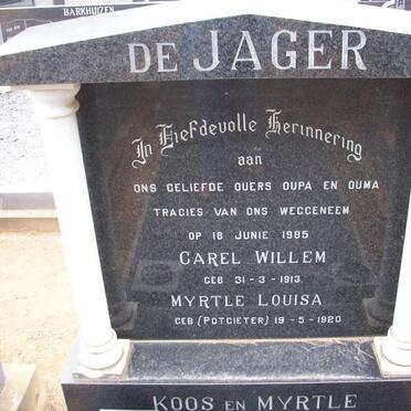JAGER Carel Willem, de 1913-1985 &amp; Myrtle Louisa POTGIETER 1920-1985