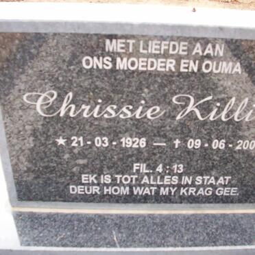 KILLIAN Chrissie 1926-2000
