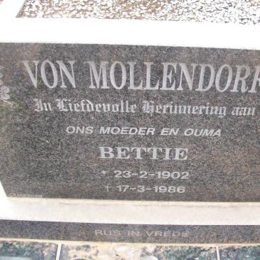 MOLLENDORF Bettie, von 1902-1986