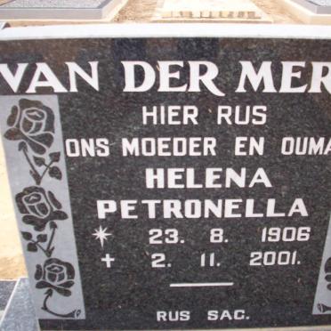 MERWE Helena Petronella, van der 1906-2001