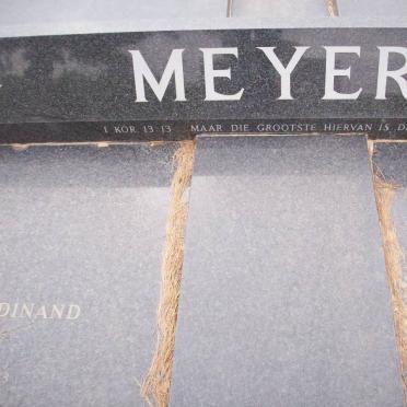 MEYER William Ferdinand 1923-1990 &amp; Anna Lucia NEL 1920-2003
