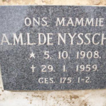 NYSSCHEN A.M.L., de 1908-1959