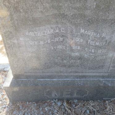 NEL Balthazar J.C. 1871-1926 &amp; Martha M. TOLMAY 1870-1963