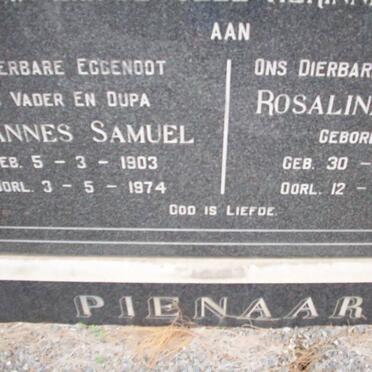 PIENAAR Johannes Samuel 1903-1974 &amp; Rosalina Johanna NAUDE 1904-1982
