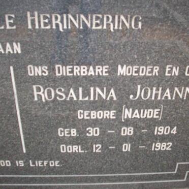 PIENAAR Rosalina Johanna nee NAUDE 1904-1982