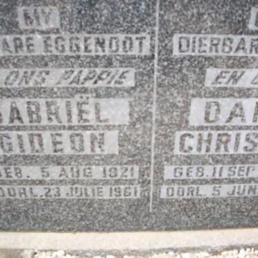 ROSSOUW Gabriel Gideon 1921-1961 &amp; Daisy Christine 1923-1991