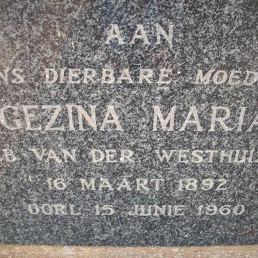 SCHUIN Gezina Maria nee VAN DER WESTHUIZEN 1892-1960