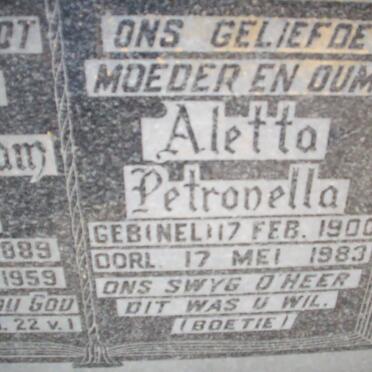 SMIT Aletta Petronella nee NEL 1900-1983