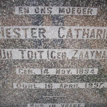 TOIT Hester Catharina, du nee ZAAYMAN 1894-1957