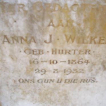 WILKEN Anna J. nee HURTER 1864-1932