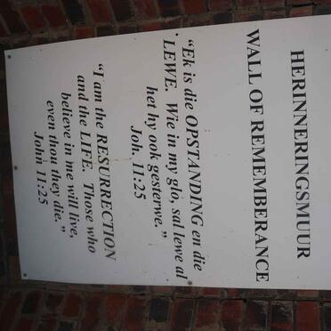 2. JT Schooling wall of remembrance